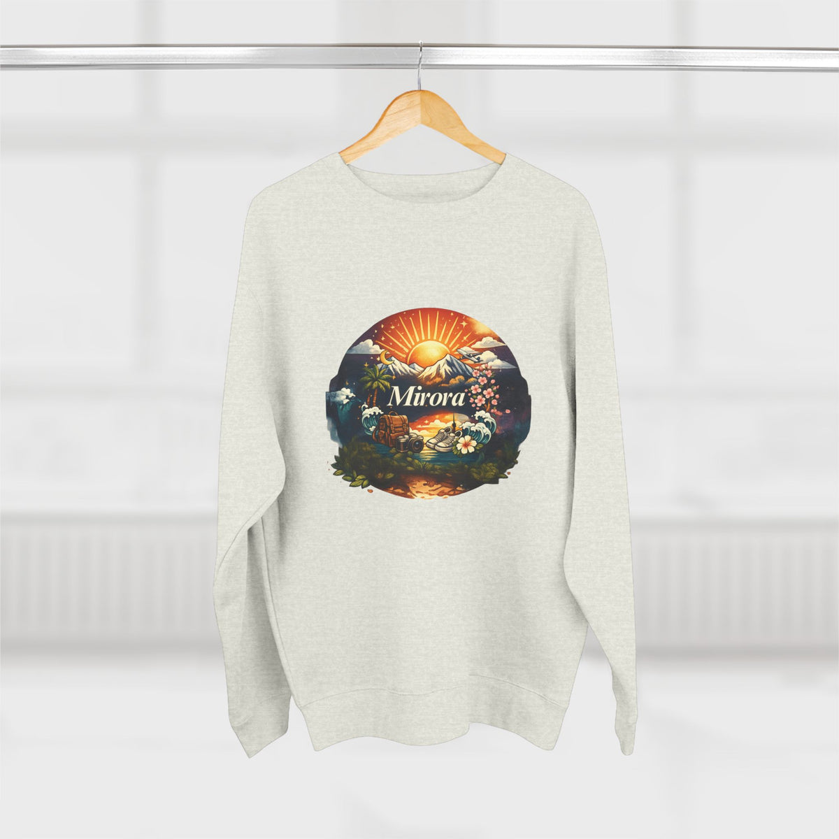 Sunrise Landscape Crewneck Sweatshirt — 'Aurora' Nature Graphic