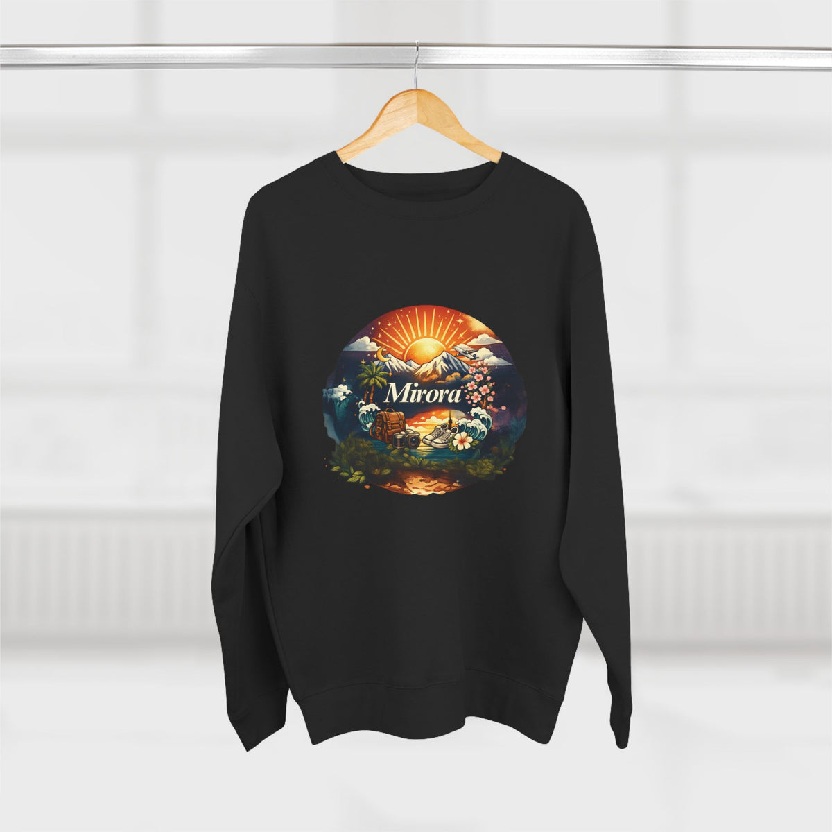 Sunrise Landscape Crewneck Sweatshirt — 'Aurora' Nature Graphic