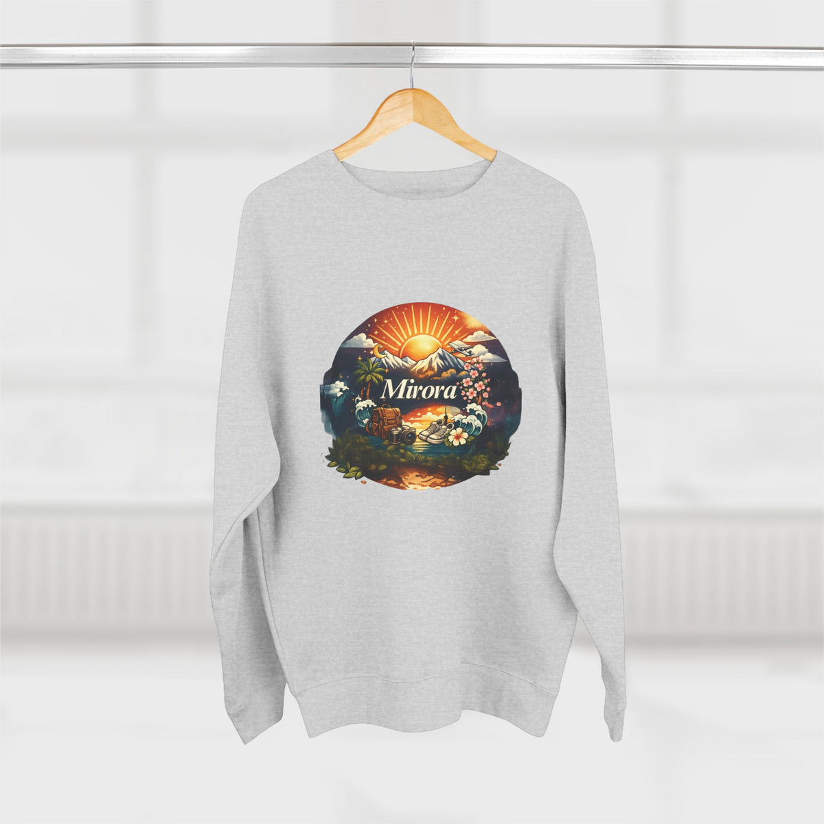 Sunrise Landscape Crewneck Sweatshirt — 'Aurora' Nature Graphic