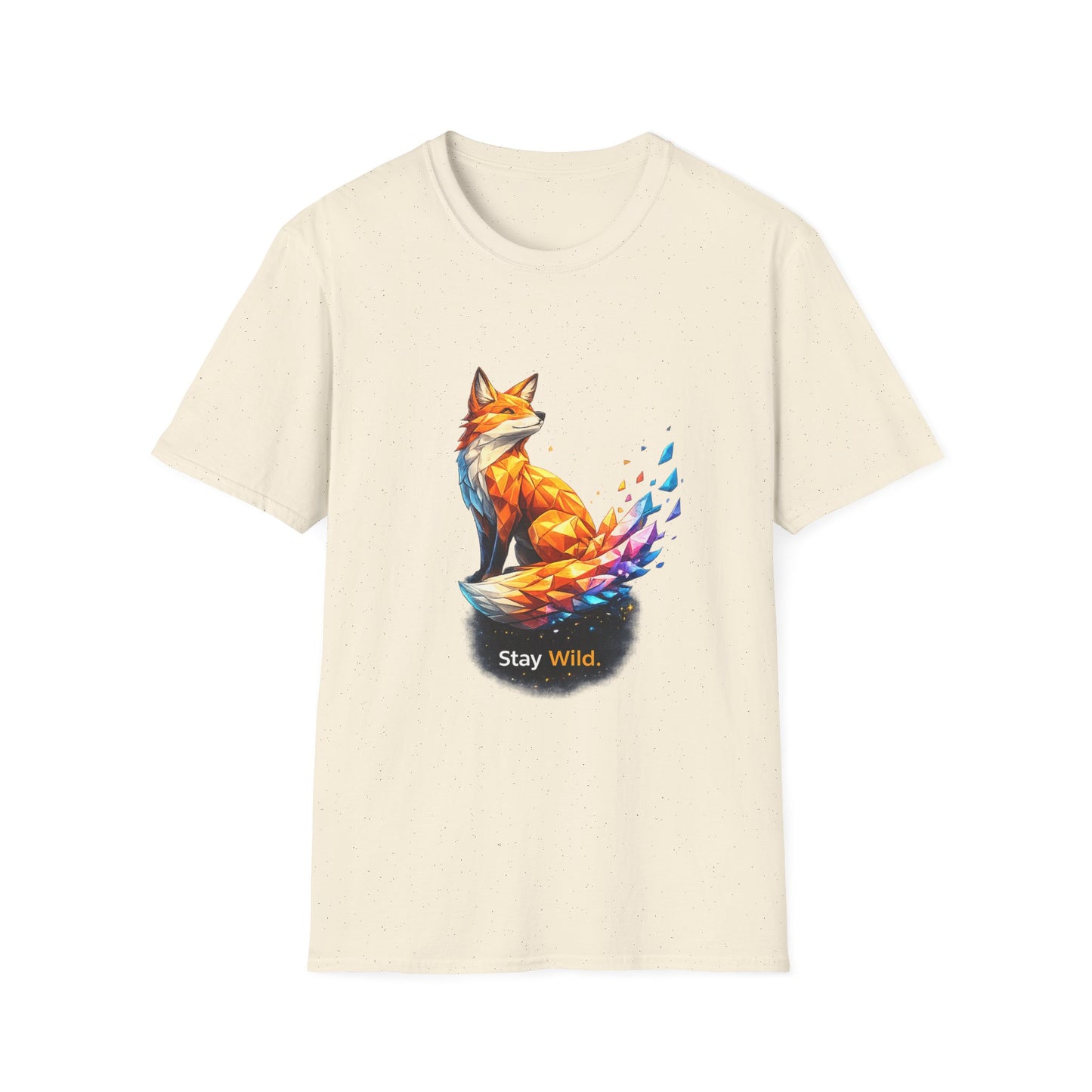 Fox Graphic T-Shirt — Colorful Geometric 'Stay Wild' Design