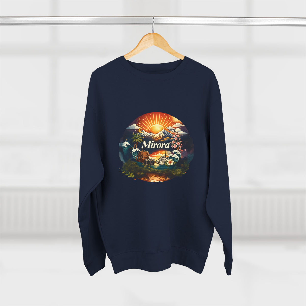 Sunrise Landscape Crewneck Sweatshirt — 'Aurora' Nature Graphic