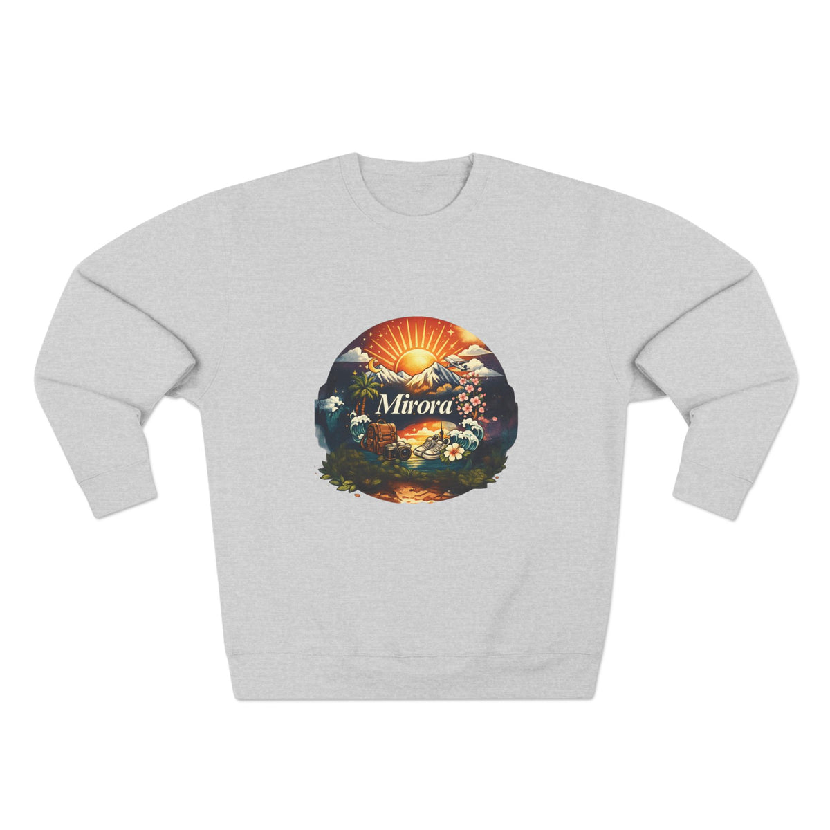 Sunrise Landscape Crewneck Sweatshirt — 'Aurora' Nature Graphic