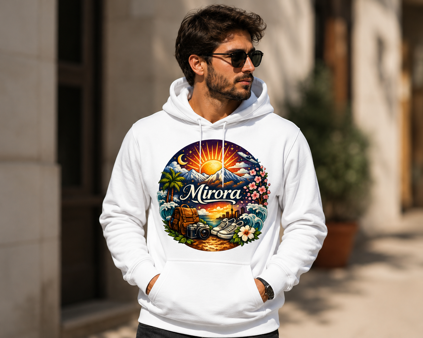 Graphic Hoodie - Sunrise Nature Hoodie